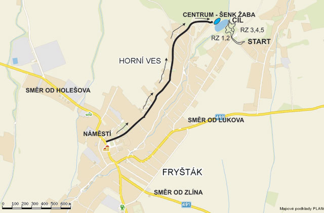 příjezdová mapa